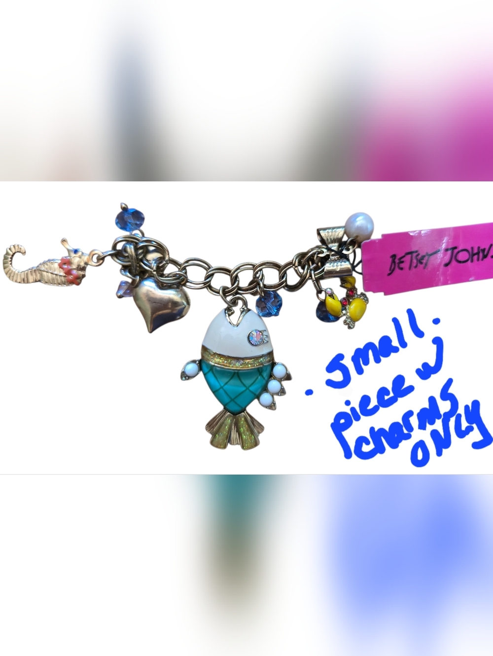 3 Pc., 1 Pc CHARMS ONLY (Betsey Johnson) Juicy Couture Bracelet, Heart Charms Br - Picture 2 of 8
